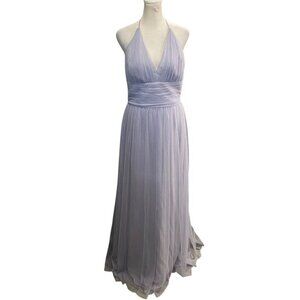 Amsale Women Chiffon Dress Size 10 Lavender Halter Wedding Bridesmaid Event 3-42